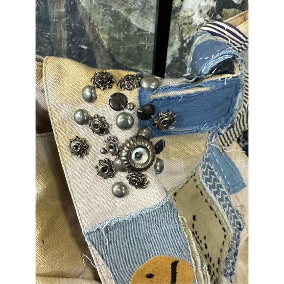 Free People Patchwork Crossbody Bag - Blue and Tan - Picture 5 of 9